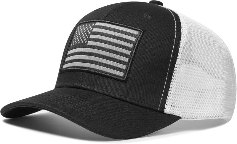 AURR American Flag Trucker Hat, Patriotic Baseball Cap for Men & Women, Breathable Mesh Adjustable Snapback, USA Flag Patch - Image 1